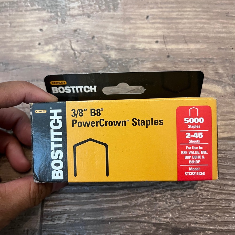 Stanley Bostitch 3/8 B8 PowerCrown Staples 5000 Ct (USED) STCR21153/8 Heavy Duty
